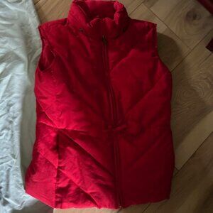 Lands end  girls Size large girl coat vest sown filled red fall kids